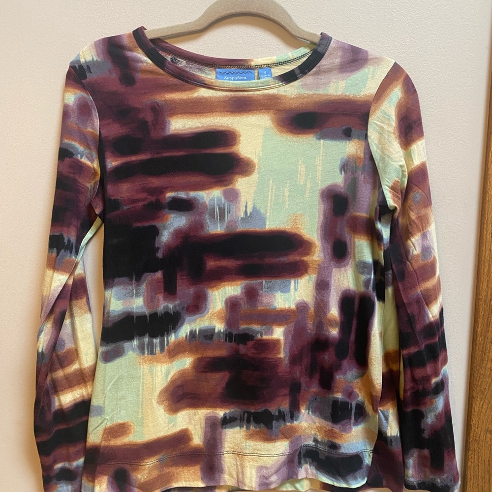 Abstract Print Long Sleeve Top